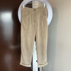 TOPSHOP Petite Casual Corduroy Pants Tan